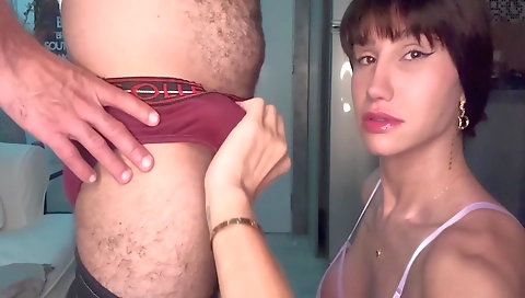 Tranny andoilf thrill concupiscentborn position gape