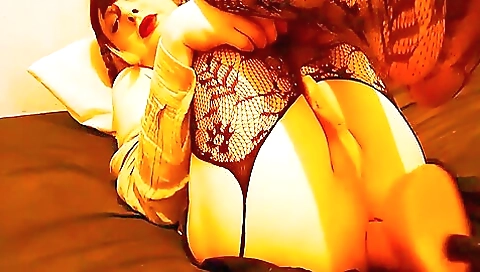 Sexy brunette gets fucked by a huge black cock